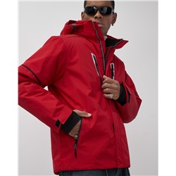Горнолыжная куртка мужская зимняя красного цвета 7615Kr