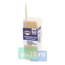 Aviora Зубочистки бамбуковые в банке, 100 шт.