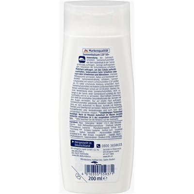 SUNDANCE Sonnenmilch, MED ultra sensitiv, LSF 50+ Солнцезащитный бальзам для сверхчувствительной кожи, высокая степень защиты SPF 50+, 200мл