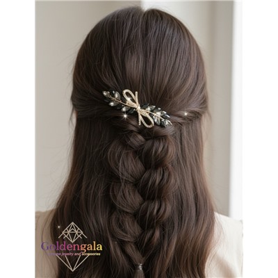 Заколка автомат для волос с кристаллами «Блеск элегантности» ЭЛЗ13/06