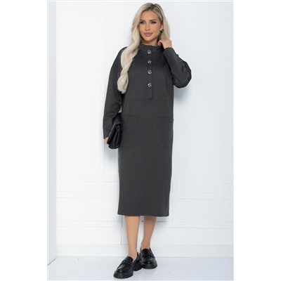 Платье Стильная осень (серое) П11436