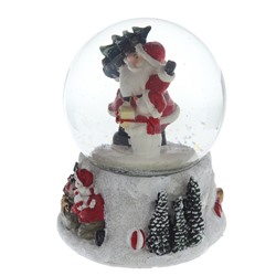 GAEM Фигурка декоративная "Дед Мороз" в стекл шаре (свет, муз, вьюга, 3хAAA), L12 W11 H14 см