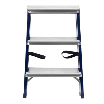 Стремянка двусторонняя 3 ступени, стальная, Сибртех