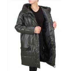21-985 DARK GREEN Пальто зимнее женское AIKESDFRS (200 гр. холлофайбера)