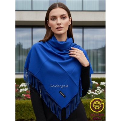 Платок теплый кашемировый однотонный Арт 9899П/38 цвет ярко-синий