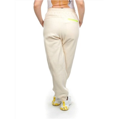 M073 BEIGE Брюки спортивные женские на флисе (85% хлопок, 10% полиэстер, 5% спандекс) 7986