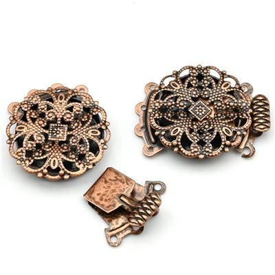 Замок раздвижной цв.медь, длина 29мм.