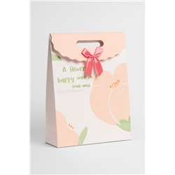 Пакет подарочный (XS) "Pastel flower", pink (16.5*12.5*6)