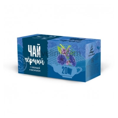 Чай черный с лавандой и васильком, 20 фильтр-пакетов по 1,5 г