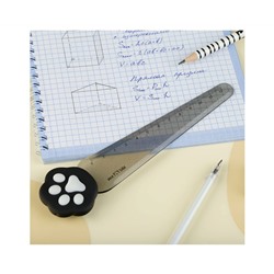 Линейка с топпером 12см MESHU "Paw", пластиковая, европодвес