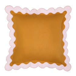 Чехол на подушку с контрастным кантом розового цвета из коллекции Trendy Ruffles, 40х40 см