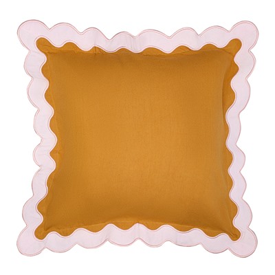 Чехол на подушку с контрастным кантом розового цвета из коллекции Trendy Ruffles, 40х40 см