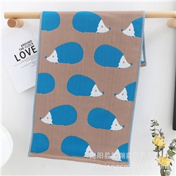 Zhiyang towel three -layer littering little hedgehogs on gauze cotton cotton noodle tissue soft water absorption and face towel factory price wholesale