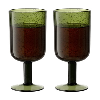 Набор бокалов для вина Flowi, 410 мл, темно-зеленые, 2 шт.