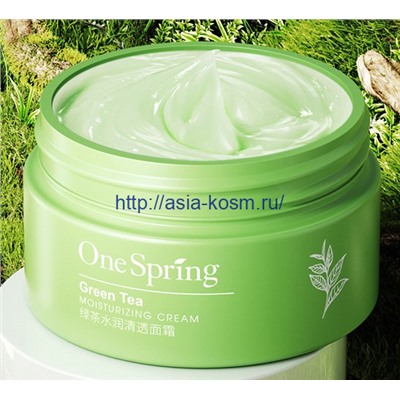 Увлажняющий, очищающий крем One spring с экстрактом зеленого чая(79331)