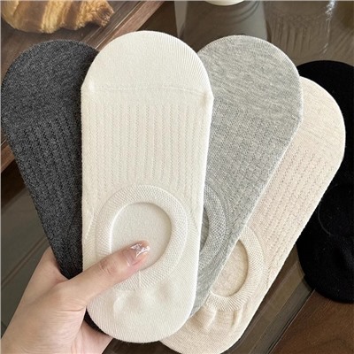 Tide, colored cotton summer thin breathable non-slip invisible socks