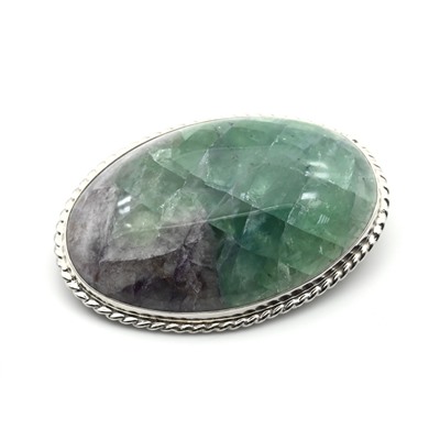 Брошь флюорит " Овал " 51*34мм.