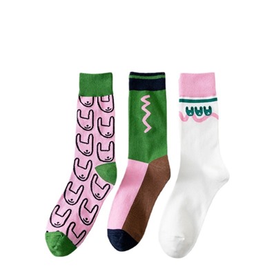 Tide, cartoon demi-season rabbit for men and women, cotton Japanese brand knee socks, mid-length