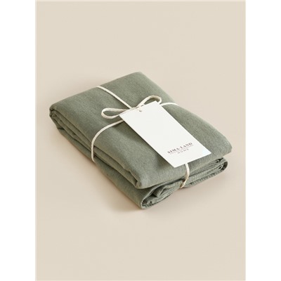 Наволочка SL Home Linen collection, 50×70 см, зелёная, лён 30%, хлопок 70%