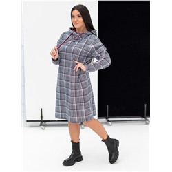 Платье "Клетка" бордо