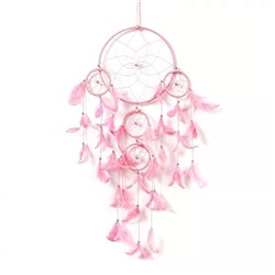 Ловец снов, Dream Catcher (75 cm, 5 Ring DC- Pastel Pink), произв. Duli