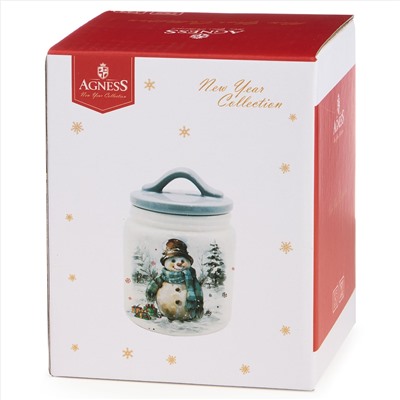 БАНКА AGNESS "С НОВЫМ ГОДОМ!" 10*14 СМ 500 МЛ (КОР=24ШТ.)