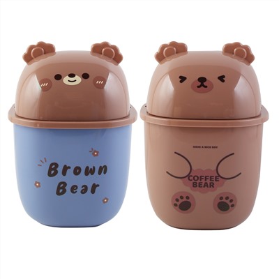 Контейнер для мусора настольный пластик Мишка 16*24*16см ассорти 2 вида КОКОС 252050/Китай