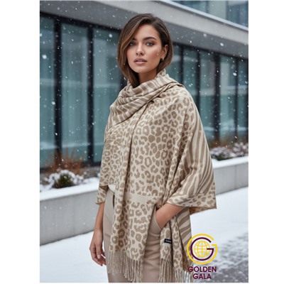 Палантин теплый кашемировый с двусторонним принтом Арт 2322/10
