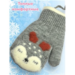 Варежки теплые для девочек Арт 2023/2 модель 4