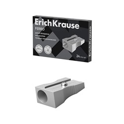 Точилка ErichKrause Ferro, 1 отверстие, алюминий, отверстие диаметром 8 мм, серая