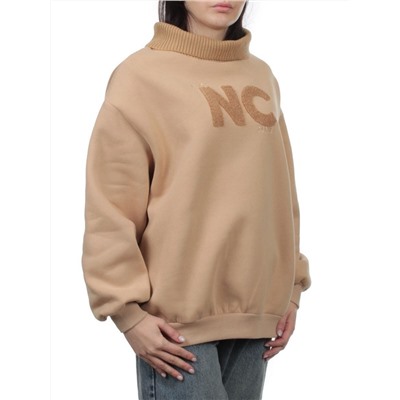 2510 BEIGE Толстовка женская (85% хлопок, 10% полиэстер, 5% спандекс)