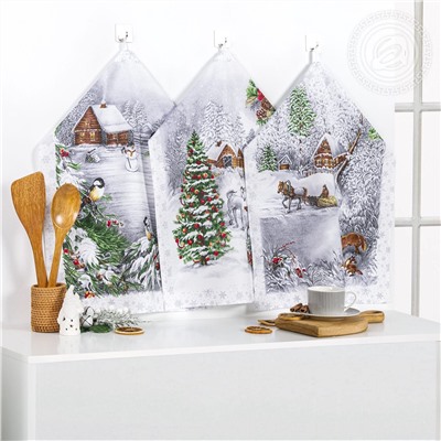 Набор из 3-х кухонных полотенец Студеная пора Арт Дизайн