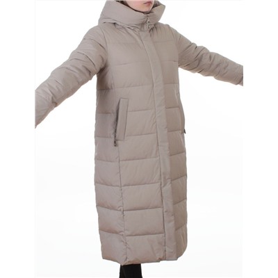 2338 DK. BEIGE Пальто зимнее женское (200 гр. холлофайбер)