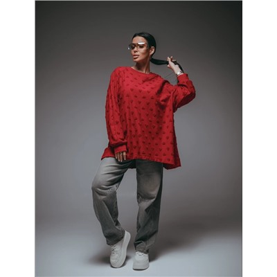 Свитшот Ребекка махра бордо Лт