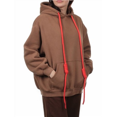 2226 BROWN Толстовка женская (85% хлопок, 10% полиэстер, 5% спандекс)