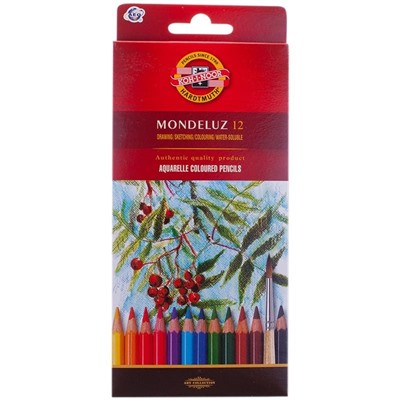 Карандаши акварельные Koh-I-Noor "Mondeluz", 12цв., заточен., картон, европодвес
