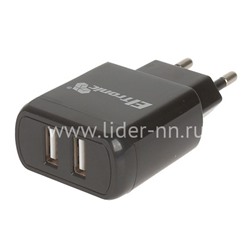 СЗУ ELTRONIC FASTER Type-C (2100 mAh/2 USB) в коробке (черный)