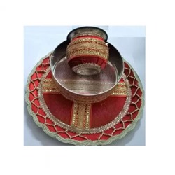 Набор для Карвачота, Karwachauth Thali - Maroon, произв. Kalyan Puja