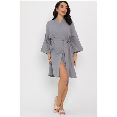 Халат-кимоно Муслин (серый) П14577-52М