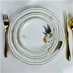 145-655 Набор из 6 тарелок 16см КАМИЛЛА в под.уп.(х20)Костяной фарфор