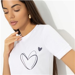 Футболка с принтом на спинке, Любовь с первого взгяда