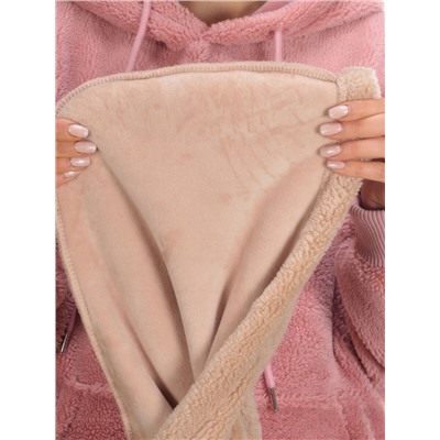 110 BEIGE Худи женское Тедди на флисе