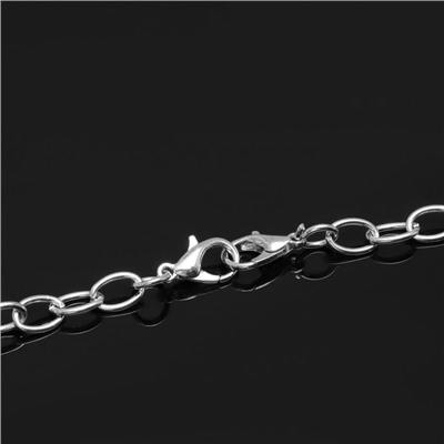 Цепочка с двумя карабинами, набор 5 шт, L=70 см, 7×5 мм, СМ-1935, цвет серебро