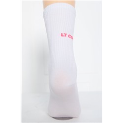 Носки LT Collection (белые/розовая надпись)
