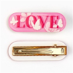 Заколка для волос LOVE, 4.5×1.5 см