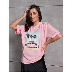 Футболка "Пальма" розовый женская