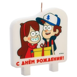 Свеча в торт "С Днем Рождения!", Гравити Фолз, 8х8,8 см