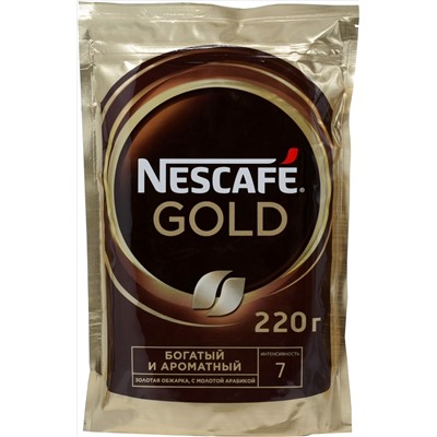 Nescafe. Gold 220 гр. мягкая упаковка