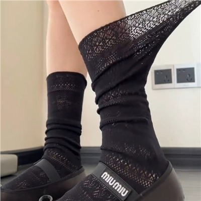 Summer thin colored lace retro sexy socks