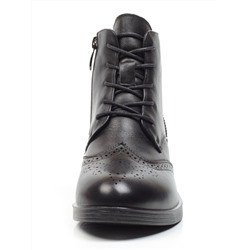 01-5557-1 BLACK Ботинки демисезонные (натуральная кожа, байка)